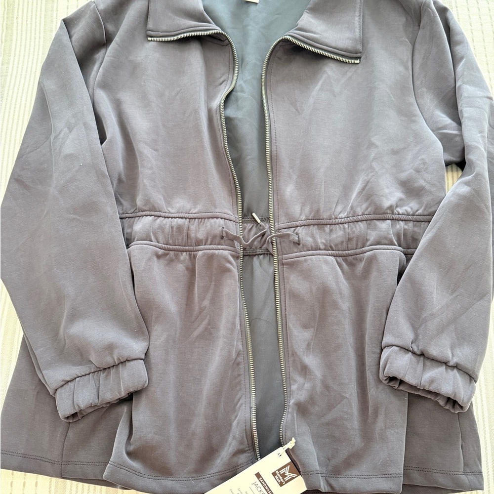 Charcoal Zip-Up Scuba Jacket